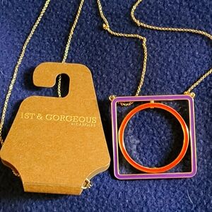 Orange and purple long necklace